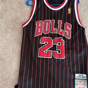 Mitchell & Ness Black and Red Michael Jordan Jersey